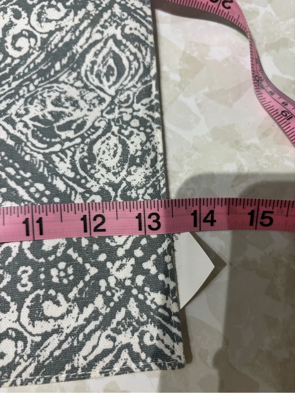 Gray and White Patterned Table Runner